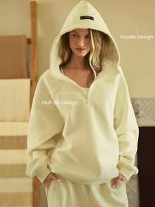 GLOWMODE Heavyweight Fleece Oversized Hoodie Jacket Thick Thermal Warm Winter - Yellow - View 4