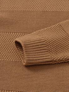 RueChic Men Textured Casual AW Regular Sweater - Camel - View 5