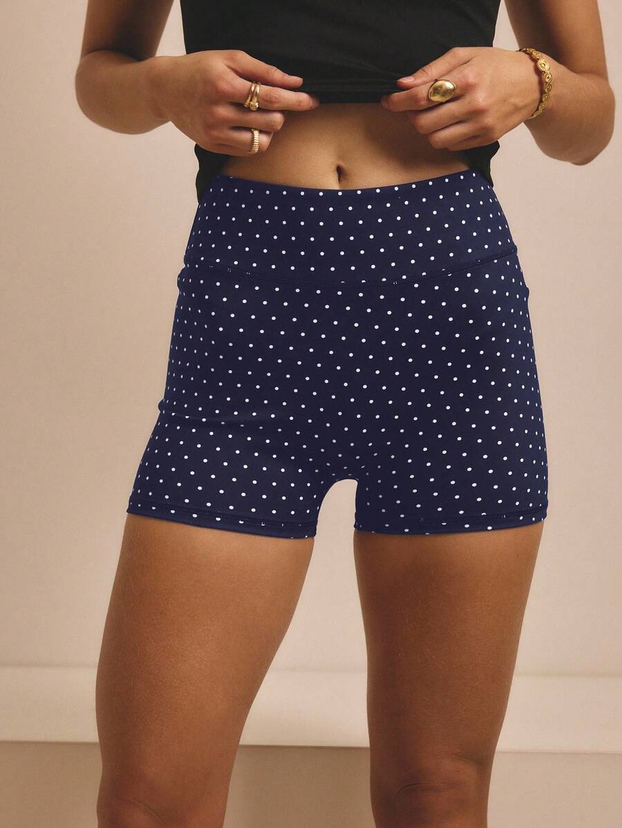 Aralina Leisurwear High Waisted Workout Activewear Women Biker Short Yoga Pilates Gym Also Cosy For Festival Outfits - Navy Blue - View 1