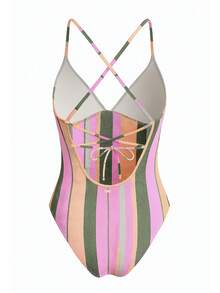 Roxy Vista Stripe Women Crossback One-Piece Swimsuit