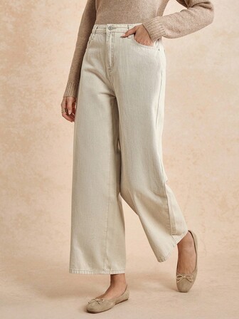 Écloséra 女士前扣口袋休闲牛仔裤，日常穿着