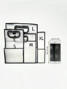 1/5/10个装透明礼品袋，简约镂空提手设计PVC礼品包装袋，适用于派对 - 白色 - 查看 10