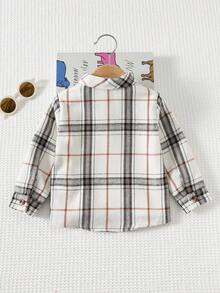 Cozy Pixies 男婴彩色格子翻领长袖开衫衬衫，百搭舒适的复古格子衬衫，绅士风格，休闲日常穿着，适合学校、居家、户外活动、返校季、日常穿着、运动、玩耍、派对、节日、万圣节、圣诞节、新年、情人节等多种场合。 - 彩色 - 查看 2