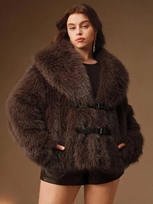 Anewsta KF16511-DM Fall,Autumn,Winter,Elegant,Chic,New Year,Casual,Christmas - Brown - View 4