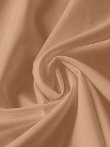 SHEIN Clasi 大码女式领结设计纯色长袖时尚办公室衬衫 - 棕色 - 查看 3