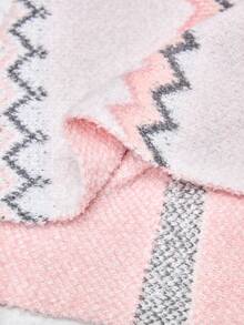 ROMWE Kawaii Áo len Poncho họa tiết sọc hình học cổ điển thường ngày Fair Isle cỡ lớn mùa thu/đông, Áo len dệt kim Poncho lông mịn Fair Isle cỡ lớn mùa thu/đông cho nữ, Áo khoác ngoài cỡ lớn mùa thu/đông cho nữ - Nhiều màu - Xem 7