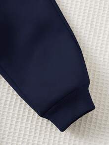 Cozy Pixies 2pcs Baby Boy Cartoon Dinosaur/Tyrannosaurus Rex Print Hooded Zip-Up Jacket And Elastic Waist Jogger Pants Set, Autumn/Winter Baby Clothes Baby Boy Dinosaur Clothes Baby Boy Character Clothes Baby Boy Clothes Baby Boy Fall Newborn Zipper Suit - Royal Blue - View 5