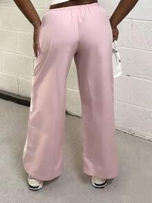 Alexandranx 女士春夏演唱会街头服饰外出撞色降落伞裤 - 粉色 - 查看 2