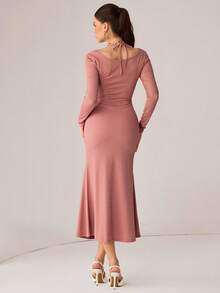 Modelyn Fashionable Sexy Long Sleeve Mermaid Hem Knit Dress For Women