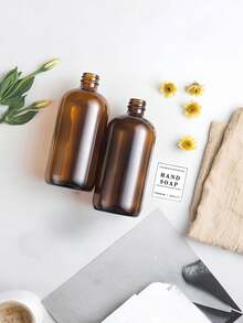 2pcs Letter Graphic Lotion Dispenser Home Bathroom Decor Fall Decor - màu nâu - Xem 4