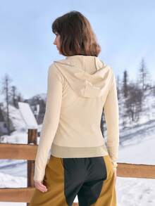 Menodora SHEIN Sport Menodora SHEIN Sport Nature Hike 女款弹力亲肤户外运动骑行夹克，秋冬款 - 杏色 - 查看 7