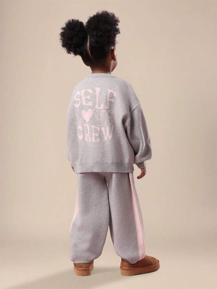 Oversized Sweatshirt And Jogger Co-Ord With Heart Print