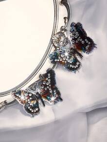 SpicyHot 1 对彩色、鲜艳、3D 蝴蝶水钻乳贴，女士内衣配饰