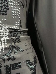 EgrlEra Women's Asymmetrical Hem Printed Long Sleeve Crew Neck T-Shirt, Military Green