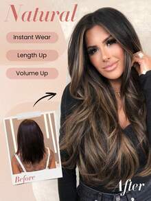 Clip In Hair Extensions Real Human Hair 9PCS 120g Clip Ins Human Hair Extensions 14-16 Inches Balayage Natural Black To Chestnut Brown #TP1B/6/1B Straight Clip In Extensions Remy Human Hair For Women - S1B/6/1B - View 8