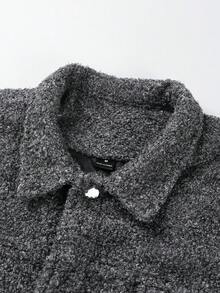 Manfinity Roghcode Men's Casual INS Street Style Solid Color Jacket, For Fall - Light Grey - View 2