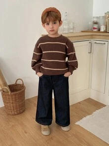 DAZY Young Boys Dark Wash Everyday Casual Denim Jeans Long Straight Leg Pants With Zipper Details - Dark Wash - View 2