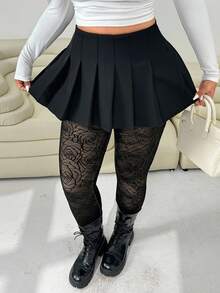 SHEIN EZwear Quần legging thời trang lót lưới họa tiết hoa cỡ lớn cho nữ, Mùa thu/Đông, Quần áo mùa thu cho nữ, Thanh lịch, Màu đen, Đi làm, Hẹn hò, Hẹn hò, Giữ ấm, Tiệc tùng, Đi chơi, Khách dự tiệc cưới, Sang trọng, Hoa hồng, Lót nhiệt, Quần legging bó Giáng sinh, Mùa thu/Thu/Đông, Giáng sinh, Năm mới, Lễ tạ ơn, Tiệc tùng, Đám cưới, Thanh lịch, Thường ngày, Đi chơi, Hẹn hò, Hẹn hò, Đi làm - màu đen - Xem 3