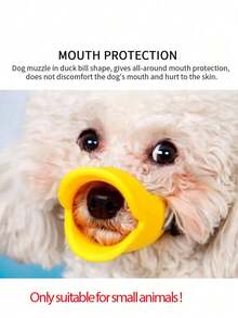 1pc Anti Bite Duck Mouth Shape Dog Mouth Covers, Soft Duck Silicone Mouth Cover With Adjustable Strap, Small Medium Dogs Muzzle Masks Best For Prevent Barking, Biting, And Chewing
