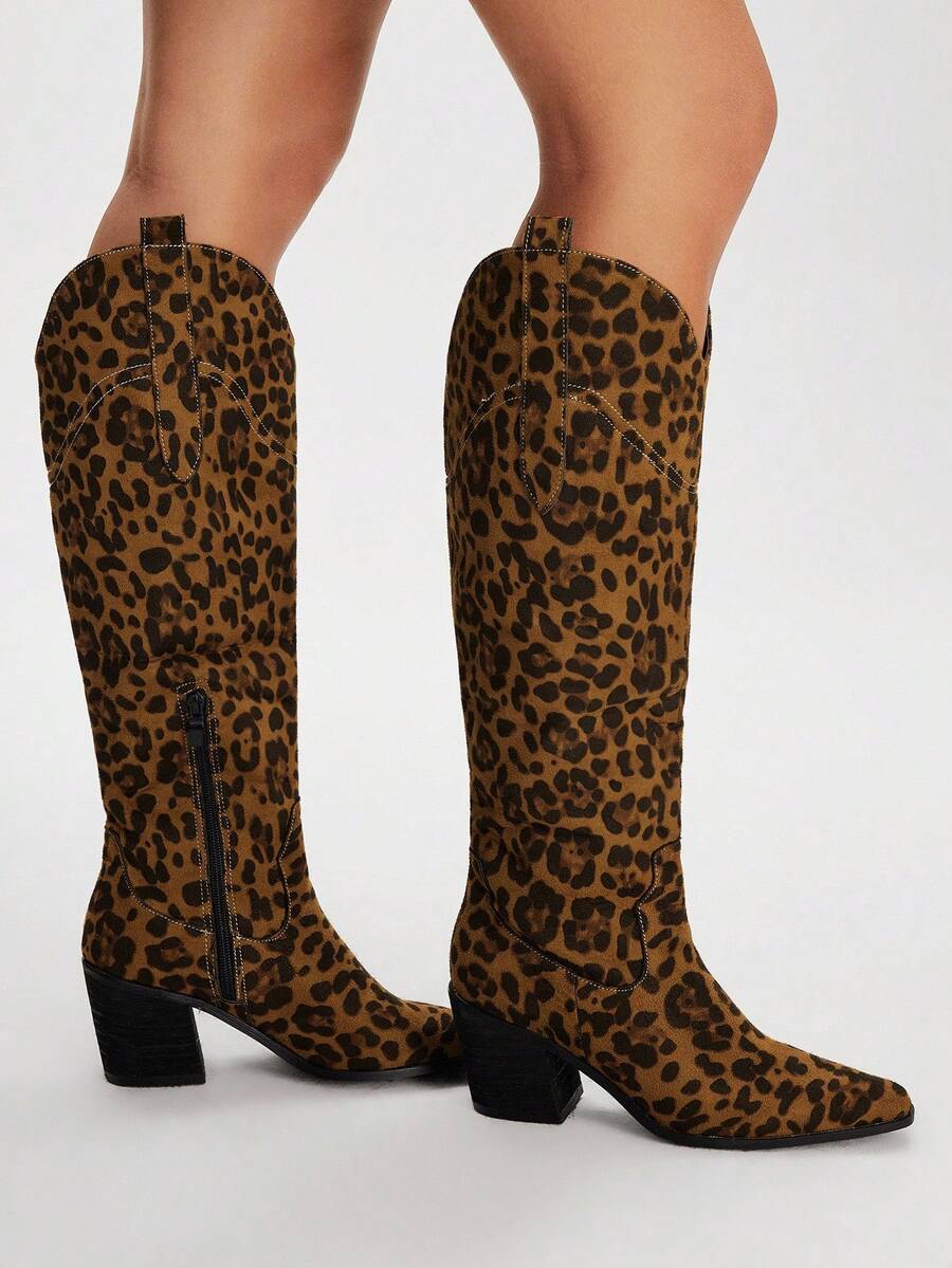 Styleloop Botas cómodas de tacón de madera con diseño minimalista y fácil de poner, adecuadas para la temporada de invierno - Multicolor - Ver 1