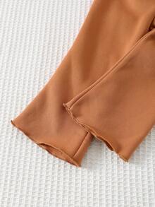 Cozy Pixies 2 pezzi Set di felpa a girocollo con maniche lunghe e volant con stampa floreale e farfalla e pantaloni a zampa con vita elastica per bambina