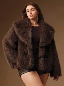 Anewsta KF16511-DM Fall,Autumn,Winter,Elegant,Chic,New Year,Casual,Christmas - Brown - View 3