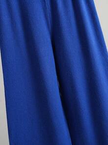 INAWLY Women's Casual Long Sleeve Top And Wide Leg Pants Sweater 2 Pieces Set - Blue - View 6