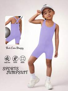 SHEIN Simple Solid Color Vest, Casual Youth Girls Activewear