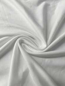 SHEIN Unity Áo thun lửng tay bồng hở vai cỡ lớn cho nữ, màu trơn - trắng - Xem 5