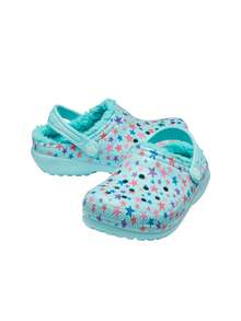 Crocs 经典印花内衬童鞋 - 冰藍 - 查看 2