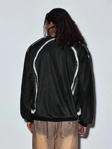 MODCRASH 秋冬新款哥特印花宽松套头连帽衫，街头风春夏款 - 黑色 - 查看 2