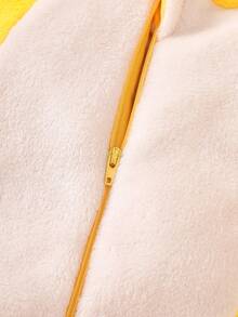 SHEIN Newborn Cute Plush Lion Shaped Outfit, Embroidered Lion Hat, Long Sleeve Jumpsuit With Pants, Baby Costume Outfit