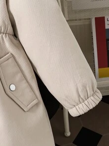 Sparklyn Young Girl' Pink Composite Jacket With Detachable Hood And Fur Collar, Casual Everyday Wear