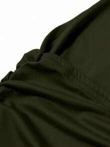 Glamine Charm Áo hai dây không tay màu tối thanh lịch dành cho nữ dự tiệc Giáng sinh, mùa đông. - xanh quân đội - Xem 6