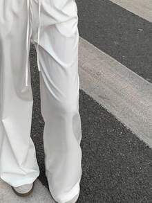 SHEIN Tween Girls' Casual Loose Straight Leg Lightweight Pants, Thin Fabric, Suitable For Spring, Summer, Autumn And Winter Outings