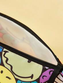 SmileyWorld® | SHEIN 1 Túi đựng mỹ phẩm nhẹ, in họa tiết hoạt hình, thích hợp để đựng mỹ phẩm, văn phòng phẩm, đồ dùng hàng ngày, thiết bị điện tử, rất tiện dụng khi đi làm, đi học, du lịch, phù hợp cho cả nam và nữ, học sinh. - Nhiều màu - Xem 6