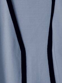 GlowEve Fashionable Minimalist Contrast Color Trim Cardigan, Versatile - Baby Blue - View 6