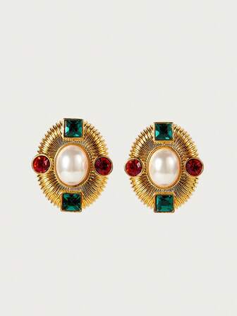 Glisma 18K Gold-Plated18K Gold-Plated, New High-Version Electroplated, Vintage European & American Style, Retro,Western Jewelry,Old Money,Gemstone,Outfits,Fall/Autumn/Winter,For Mom/Women/Girl/Mother,Premium