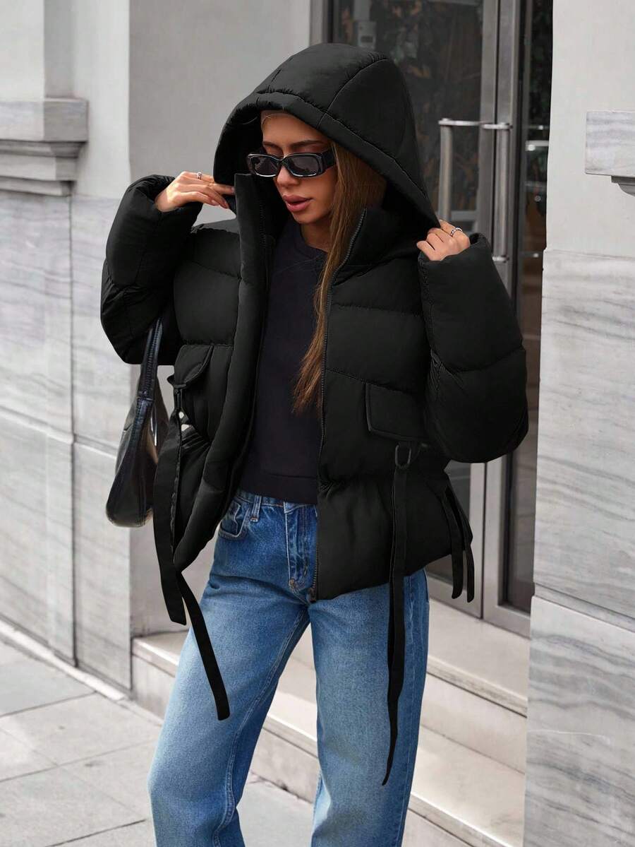 EURMUSE Casual Style, Premium Quality Utulity Pocket With Sting Detailed Puffer Winter Coat