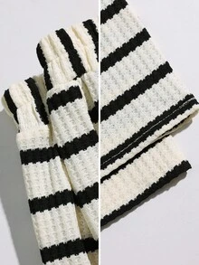 EMERY ROSE Plus Size Striped Long Sleeve Top And Pants 2 Pieces Set, Casual - Multicolor - View 8