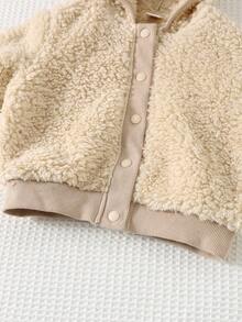 Cozy Pixies Baby Girl/Boy Thick Thermal Lined Hooded Long Sleeve Zip-Up Jacket, Warm Winter Coat - Apricot - View 8