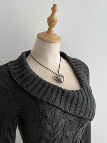 Elamini 休闲百搭扭纹针织修身迷你连衣裙