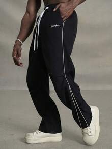 PAVTROS Men's Street Collegiate Style Pants, Back To School - Black - View 6