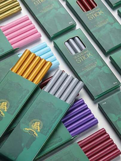 5pcs Sealing Wax Sticks For Stamps,Multicolor Wax Stick , Fire Paint Seal Sealing Wax- Premium Quality Plastic Seal Wax Bars For Invitations, Letters, Envelopes -1.1cm Diameter Boxed Set - For Crafting & DIY Enthusiasts