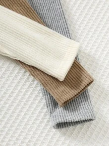 Cozy Pixies Set da 3 pezzi di maglie a collo alto a costine, a maniche lunghe, in colore unito, come strato base per ragazzi