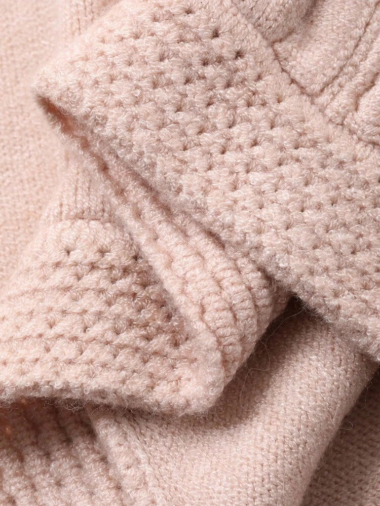 Women's Autumn Ombre Round Neck Flare Sleeve Fitted Elegant Knit Dress Sweater Dress