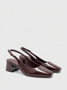 CUCCOO BIZCHIC Giày cao gót thấp cổ điển dành cho nữ, màu cà phê, thích hợp cho đi làm, hẹn hò, dự tiệc, kỳ nghỉ và mặc thường ngày dịp Giáng sinh. - Cà phê nâu - Xem 6