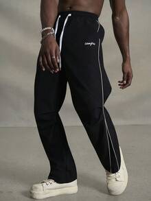 PAVTROS Men's Street Collegiate Style Pants, Back To School - Black - View 5