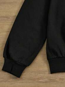 INAWLY 时尚休闲运动男式万圣节字母图案圆领长袖运动衫 - 黑色 - 查看 3