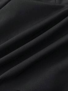 SHEIN Áo nỉ ngắn tay có khóa kéo, đính đá và đinh tán kiểu Gothic dành cho bé gái tuổi teen, thích hợp cho lễ tốt nghiệp/trở lại trường học, mùa thu/đông. - màu đen - Xem 5